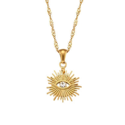 Set Occhio: Necklace + Ring Adjustable (Bañados in Gold 18K)