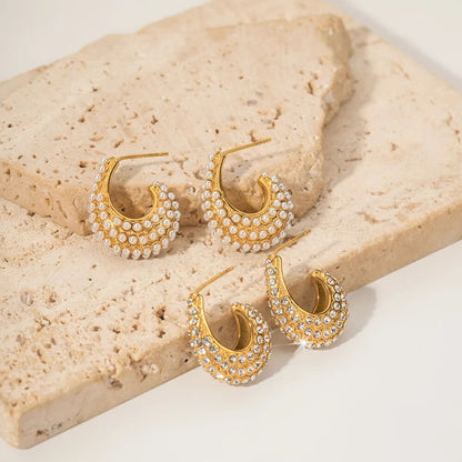 Aro Medio with Pearls Harmony Earring (18K Gold Plated)