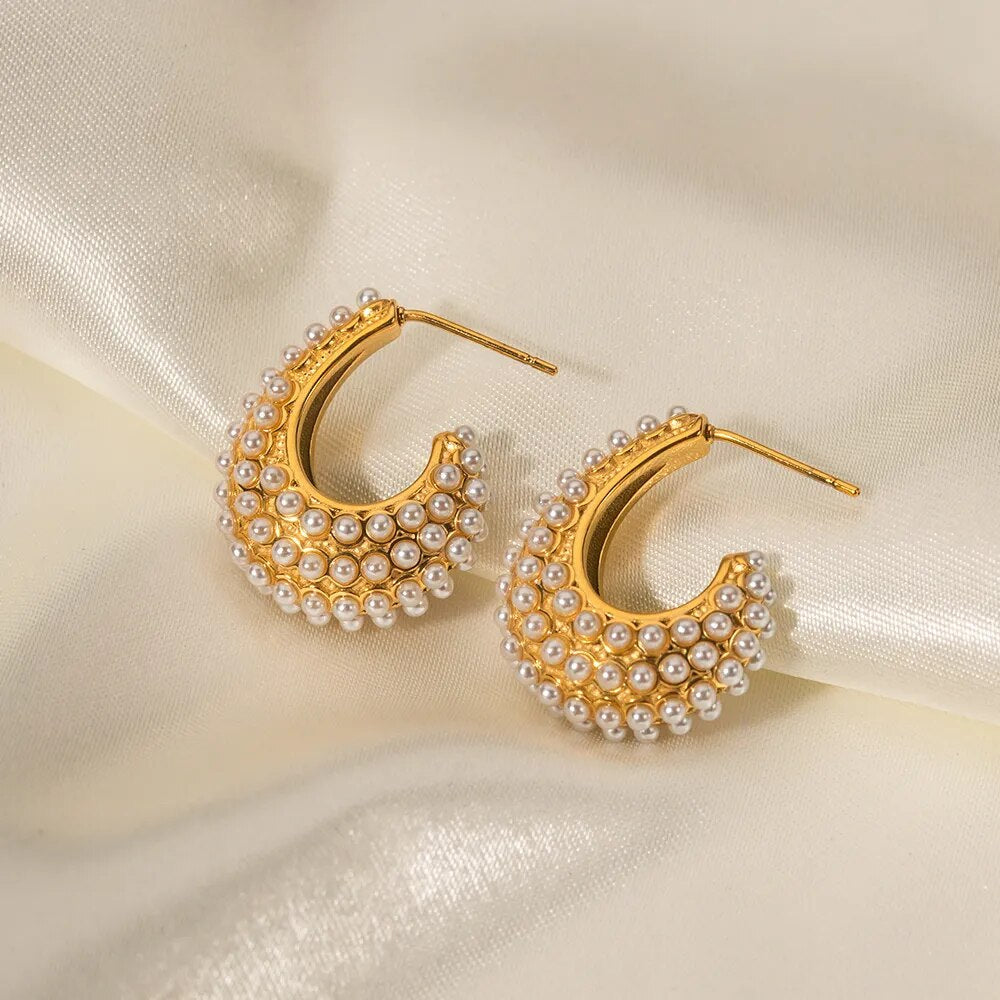 Aro Medio with Pearls Harmony Earring (18K Gold Plated)