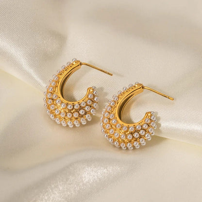 Aro Medio with Pearls Harmony Earring (18K Gold Plated)