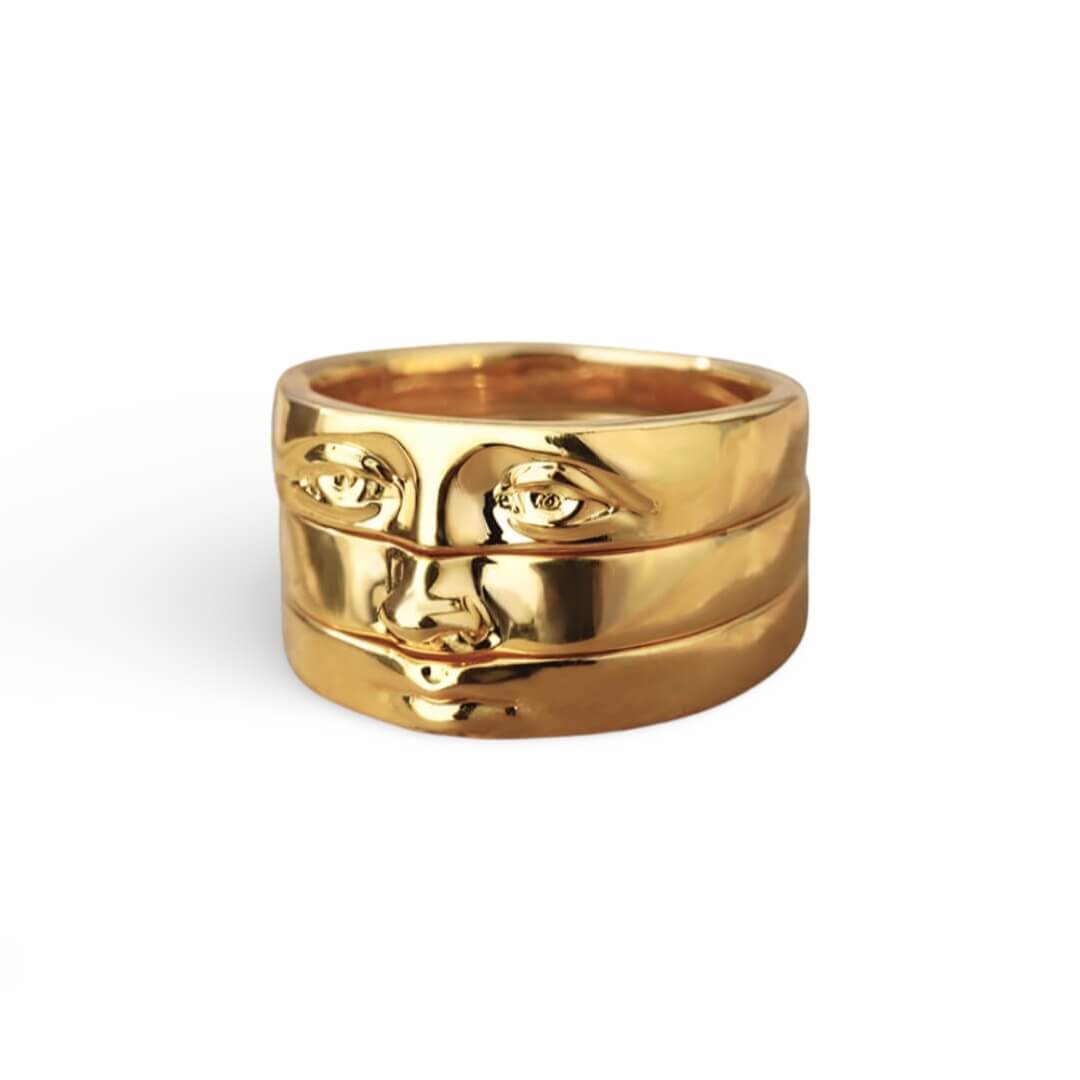 Set of Rings Visage (18K Gold Plated)
