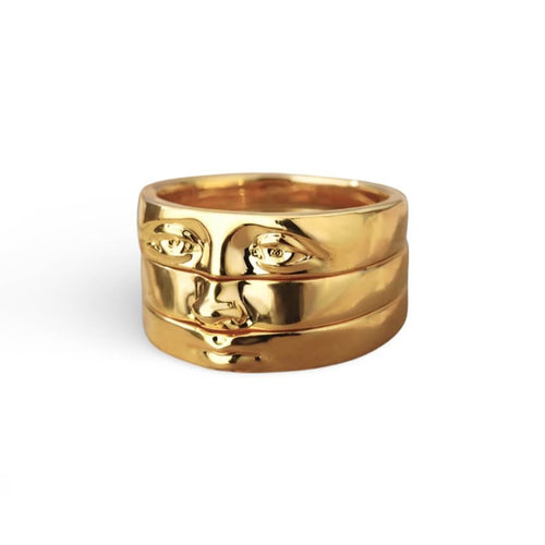 Set of Rings Visage (18K Gold Plated)