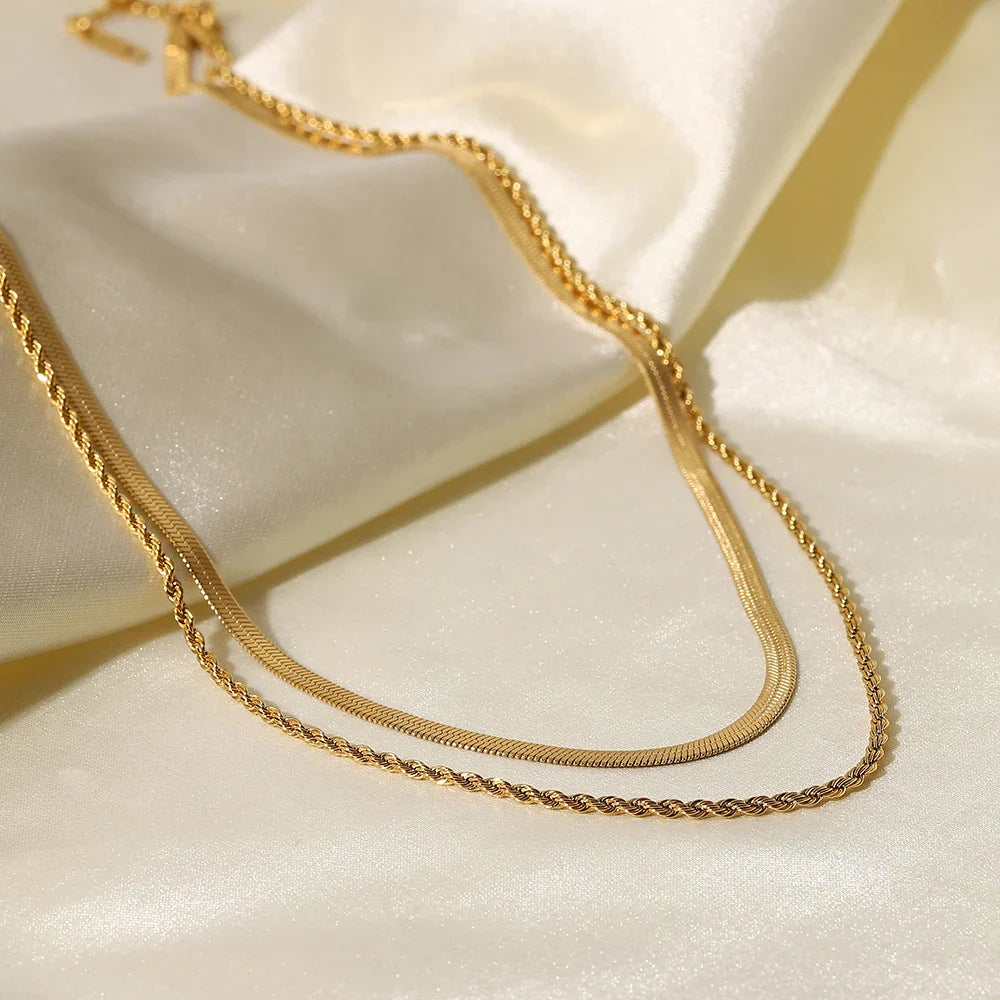 Mix Necklace Malla and Braided (18K Gold Plated)