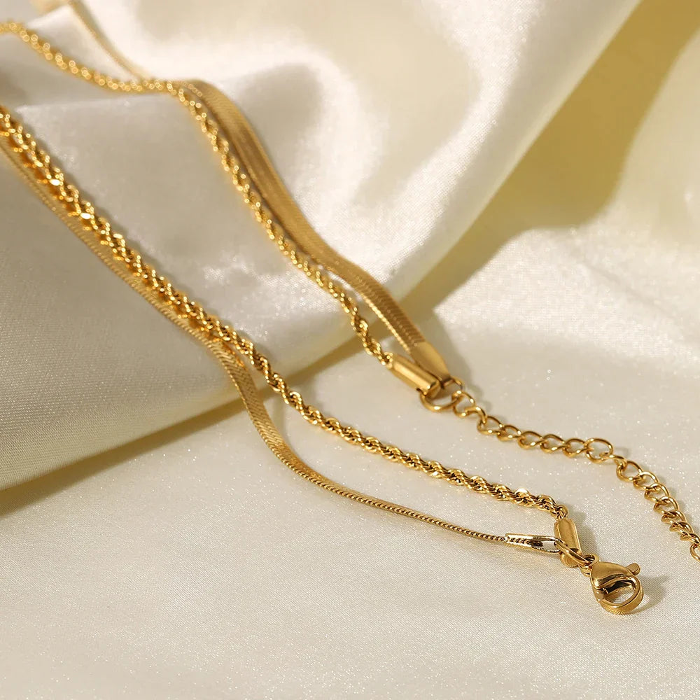 Mix Necklace Malla and Braided (18K Gold Plated)