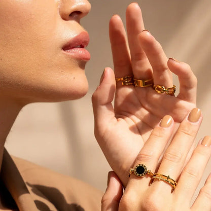Spinner with Roman Numerals Ring (Gold Plated)