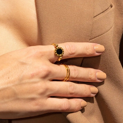 Spinner with Roman Numerals Ring (Gold Plated)