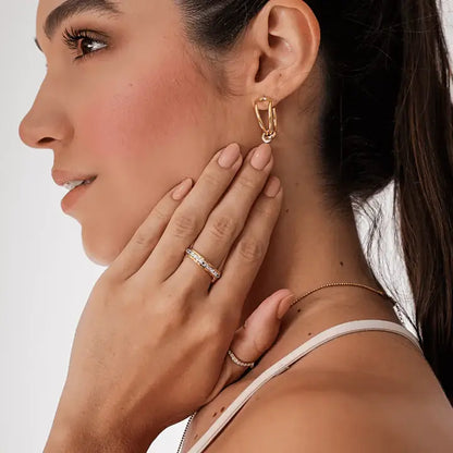 Zirconia-Set Ring (Gold Plated)