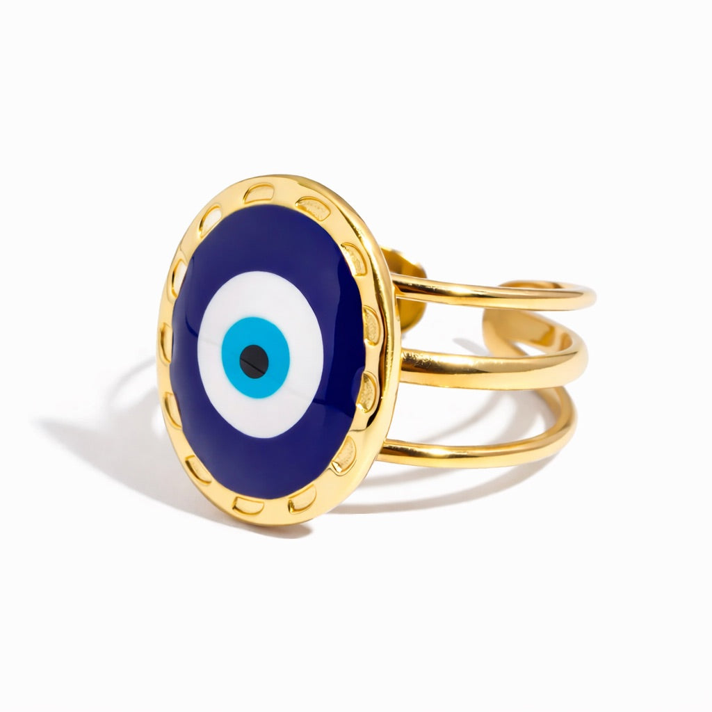 Amulet Turkish Eye Ring (Gold Plated)