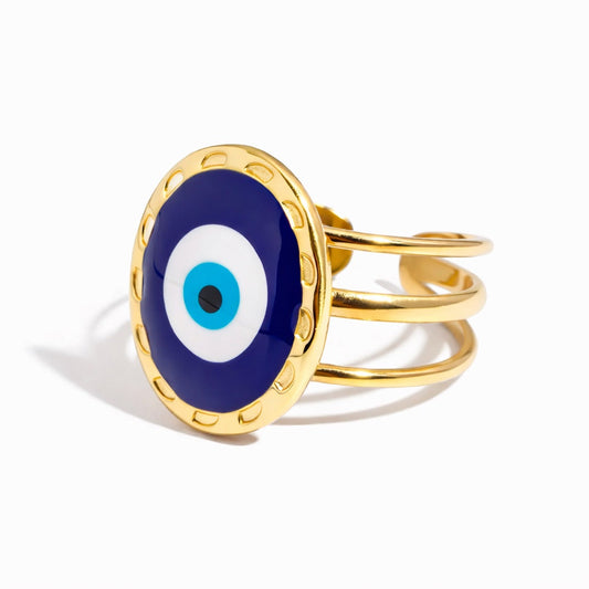 Amulet Turkish Eye Ring (Gold Plated)