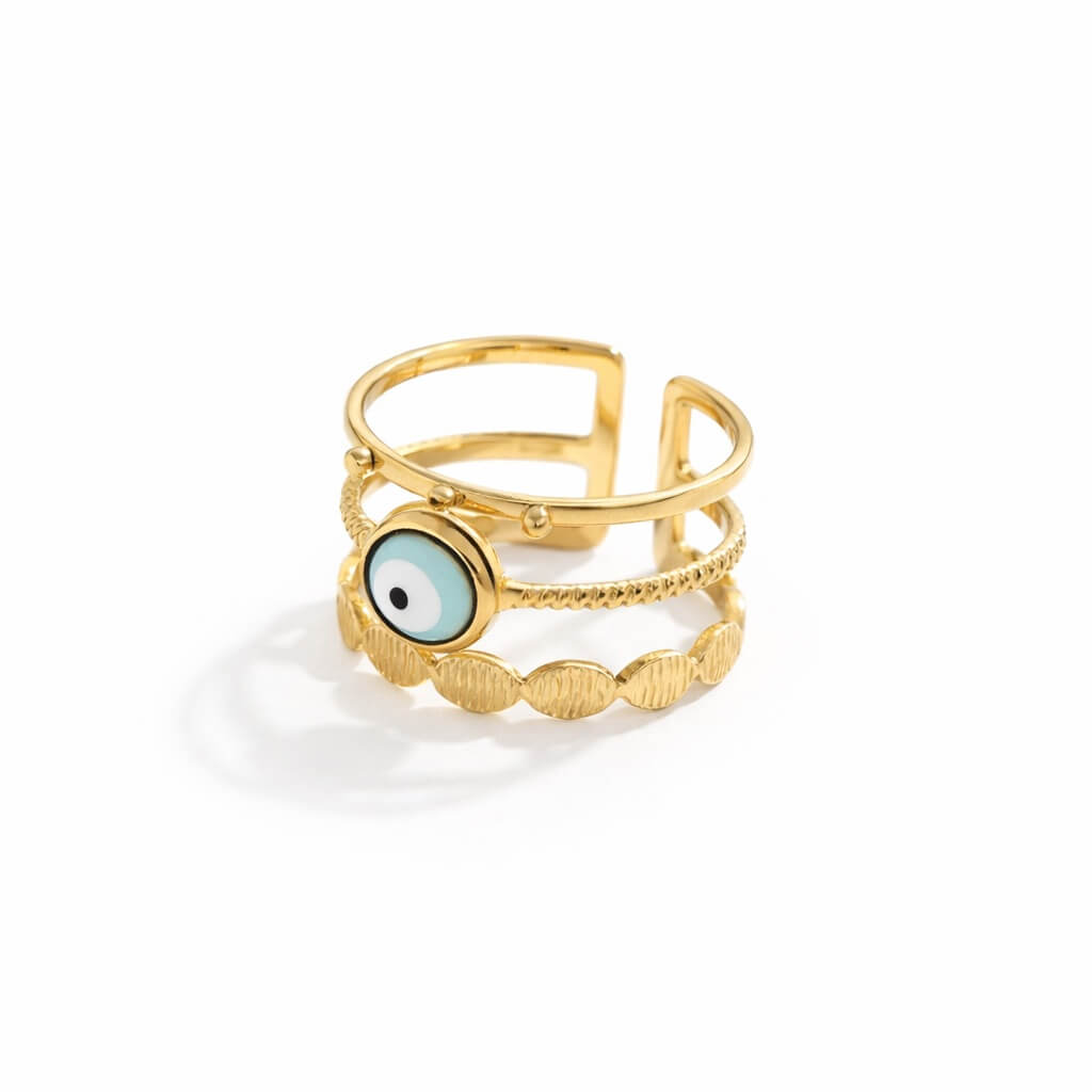 Turkish Eye Afrodita Ring (18K Gold Plated)