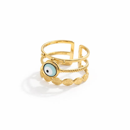 Turkish Eye Afrodita Ring (18K Gold Plated)