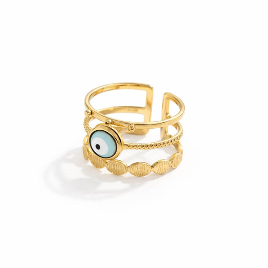 Turkish Eye Afrodita Ring (18K Gold Plated)