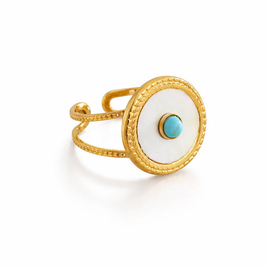 Turkish Eye Gaia Ring (18K Gold Plated)
