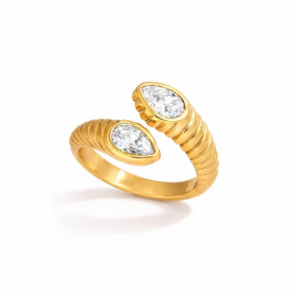 Snake Adjustable with Zirconia Ring (18K Gold Plated)