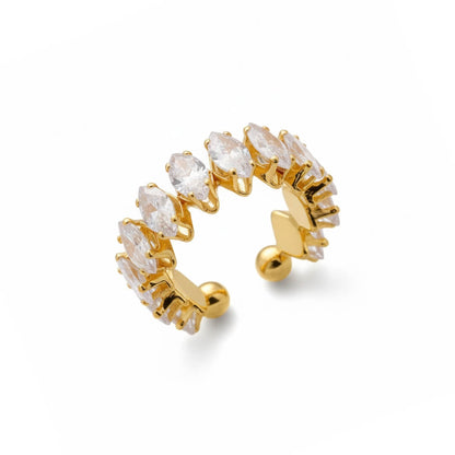 Vicenza with Crown of Zirconia Marquise Ring (18K Gold Plated)