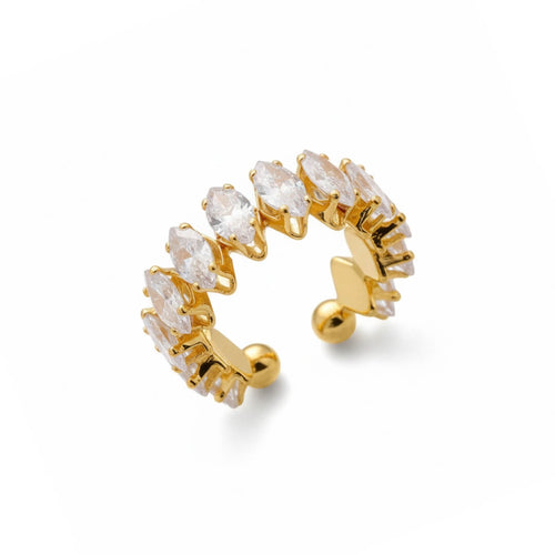 Vicenza with Crown of Zirconia Marquise Ring (18K Gold Plated)