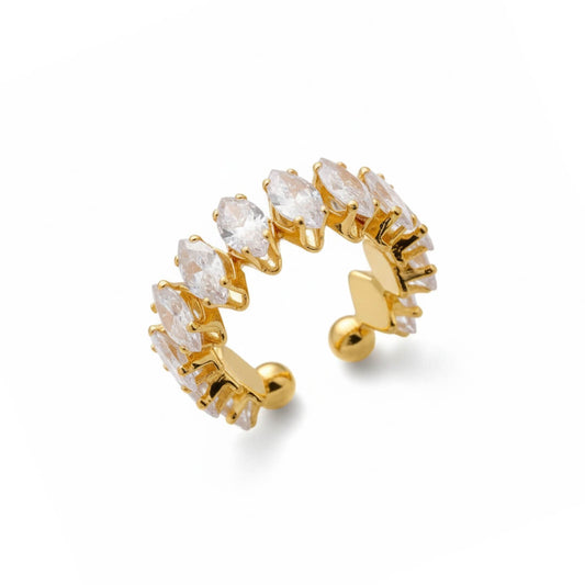 Vicenza with Crown of Zirconia Marquise Ring (18K Gold Plated)