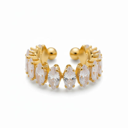 Vicenza with Crown of Zirconia Marquise Ring (18K Gold Plated)