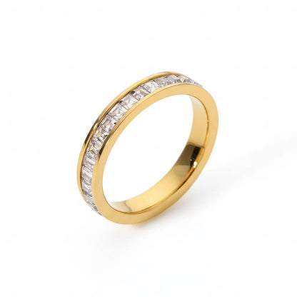 Zirconia-Set Ring (Gold Plated)
