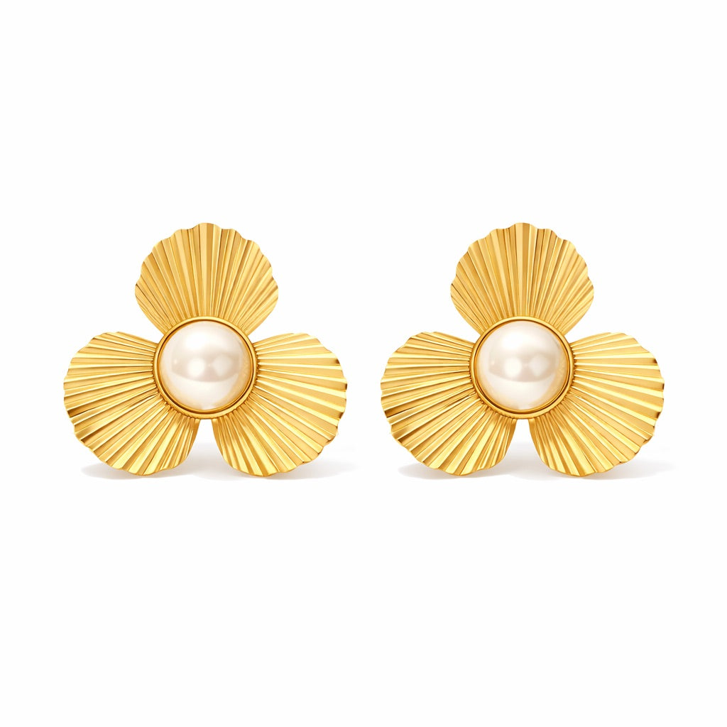 Flower of Pearl Earring (18K Gold Plated)