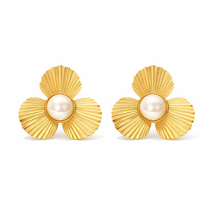 Flower of Pearl Earring (18K Gold Plated)