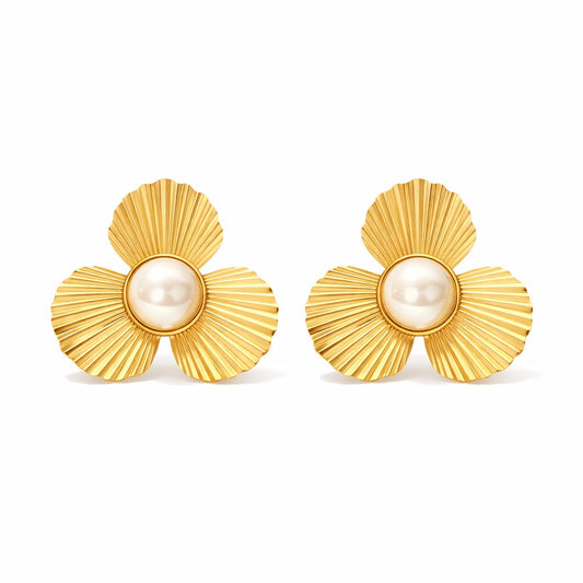 Flower of Pearl Earring (18K Gold Plated)