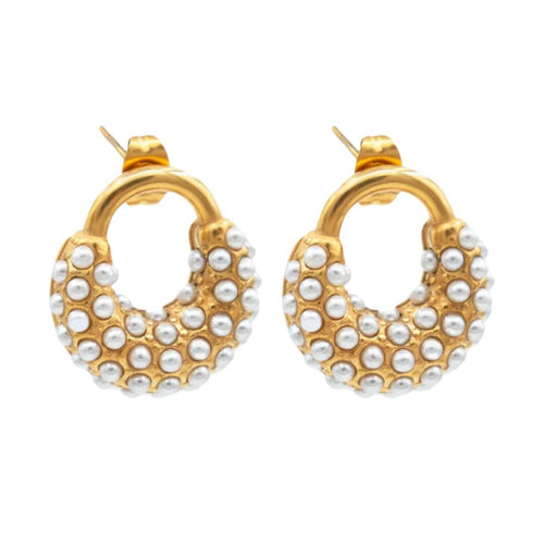 Spike Pearl Earring (18K Gold Plated)