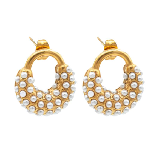 Spike Pearl Earring (18K Gold Plated)