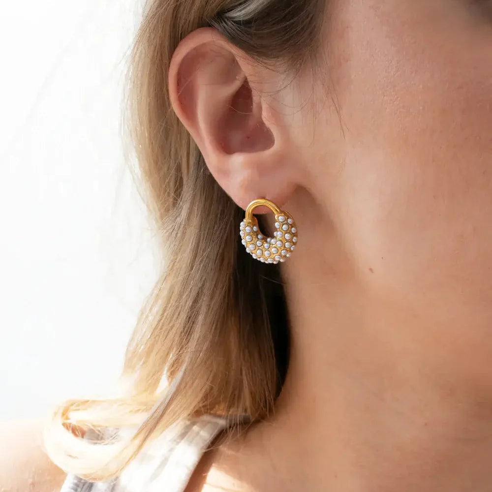 Spike Pearl Earring (18K Gold Plated)