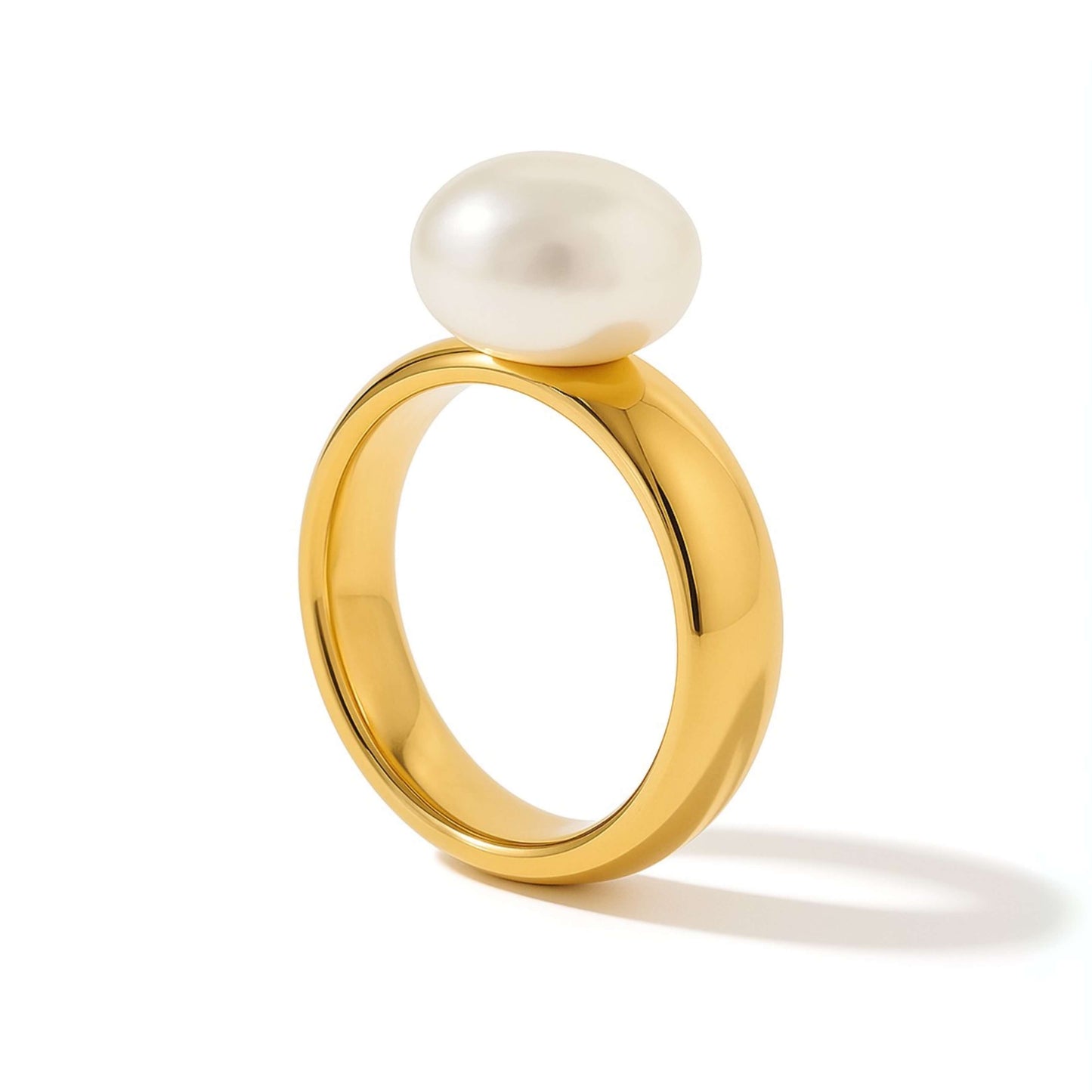 Emma Pearl Minimalist Ring (18K Gold Plated)