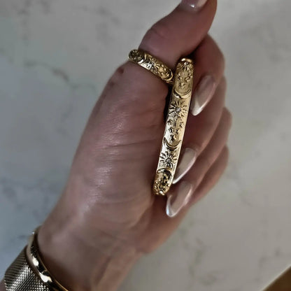 Brazalete Celeste Sun and Moon with Zirconia Crystals (18K Gold Plated)