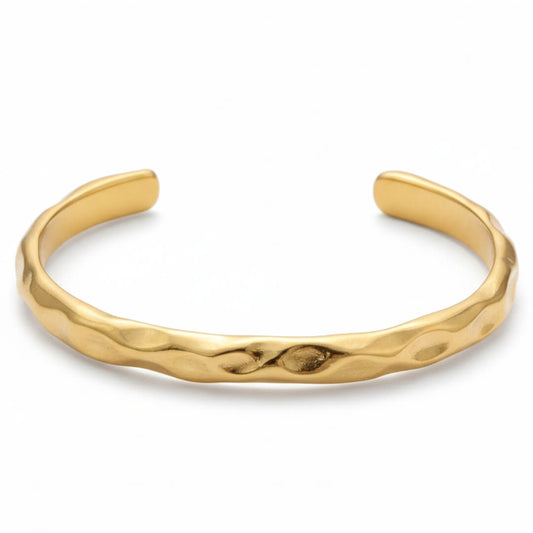 Brazalete Torino Hammered Texture (18K Gold Plated)