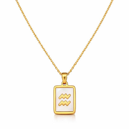 Collection of Necklaces Signos del Zodiac Perlado (18K Gold Plated)