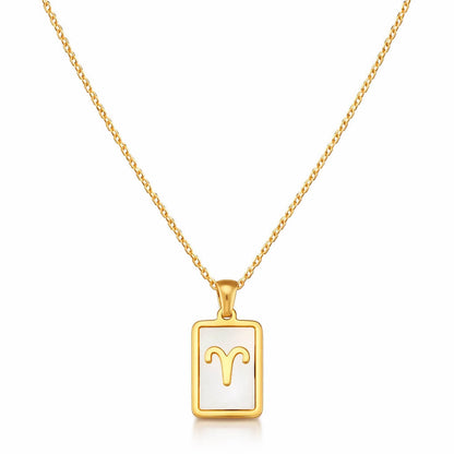 Collection of Necklaces Signos del Zodiac Perlado (18K Gold Plated)