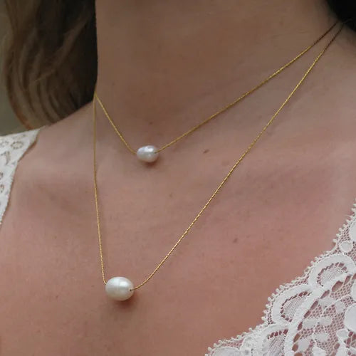 Pearl Dos Capas Necklace (18K Gold Plated)