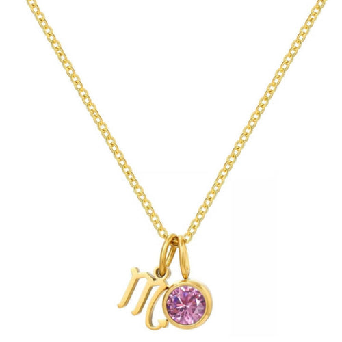 Signos with Stones of Nacimiento Necklace (18K Gold Plated)