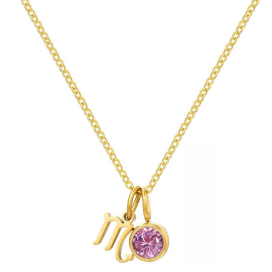 Signos with Stones of Nacimiento Necklace (18K Gold Plated)