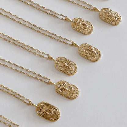 Zodíaco Chain Braided Necklace (18K Gold Plated)