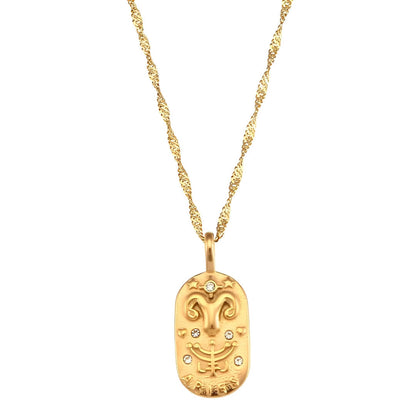 Zodíaco Chain Braided Necklace (18K Gold Plated)