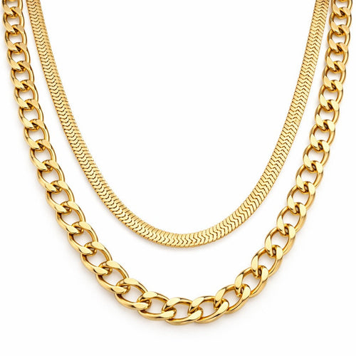 Capas of Malla and Chain Necklace (18K Gold Plated)