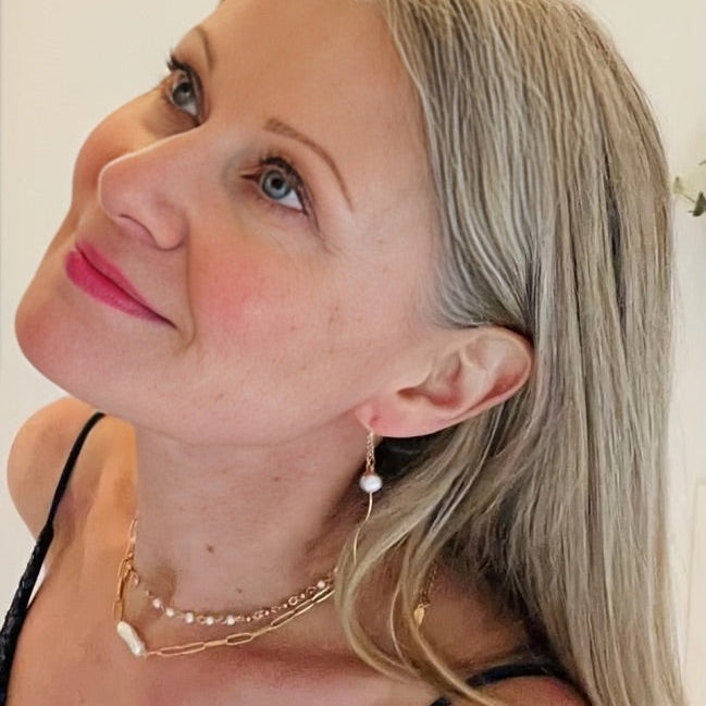 Pearl Rústica with Links Necklace (18K Gold Plated)