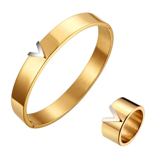 Set Vivace: Bracelet + Ring (18K Gold Plated)