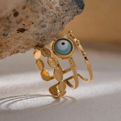 Turkish Eye Afrodita Ring (18K Gold Plated)