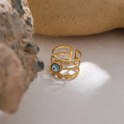 Turkish Eye Afrodita Ring (18K Gold Plated)