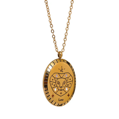 Constelaciones del Zodíaco Medal Necklace (18K Gold Plated)