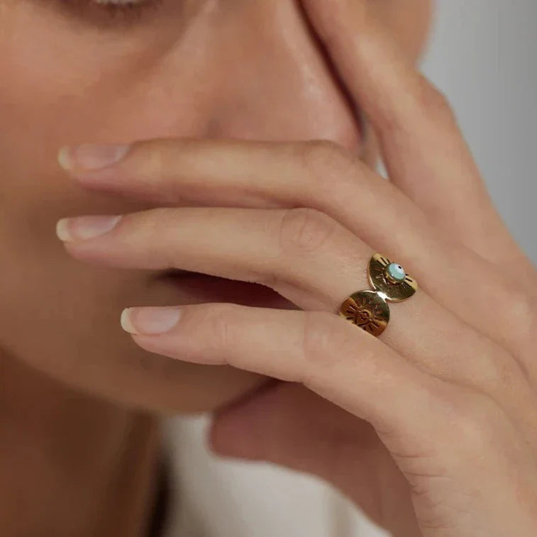 Turkish Eye Hera Ring (18K Gold Plated)
