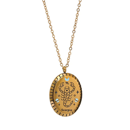Constelaciones del Zodíaco Medal Necklace (18K Gold Plated)