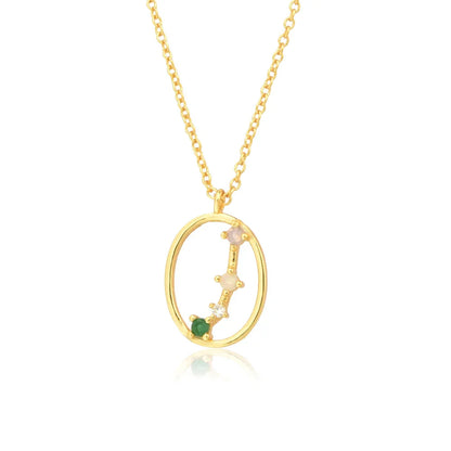 Constelaciones del Zodíaco Circonio Colorido Necklace (18K Gold Plated)