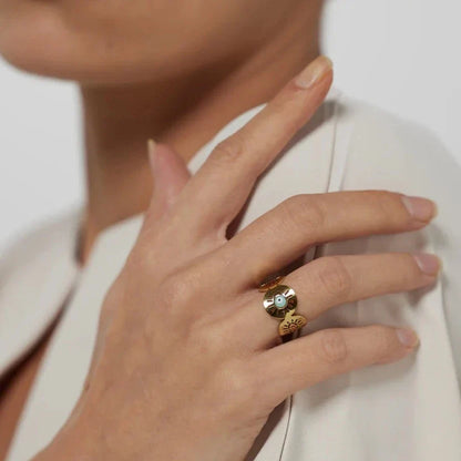 Turkish Eye Hera Ring (18K Gold Plated)