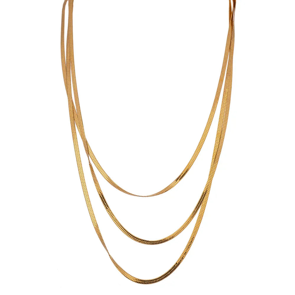 Malla in Triple Capa Necklace (18K Gold Plated)